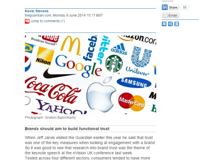 Up with the latest lingo "Brands should aim to build functional trust" whatever that means.